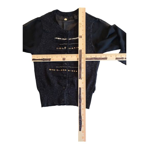 Bke‎ Studio Sweater Cotton/Wool Black Women's Small Embellishments - Picture 4 of 4